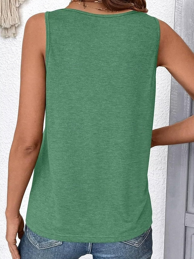 Women's Tank Top Ruched Plain Fashion Stylish Classic