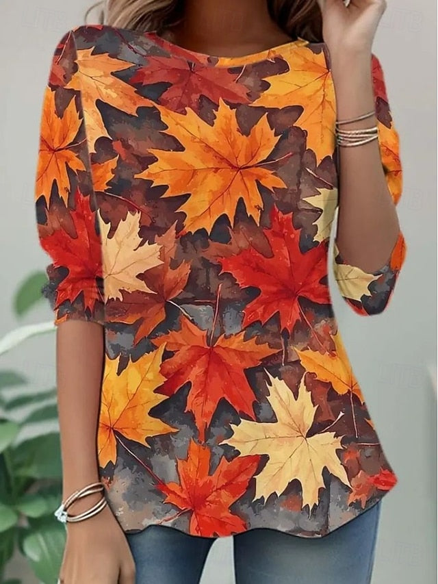 Women's T Shirt Floral Graphic Plants Vintage Fashion