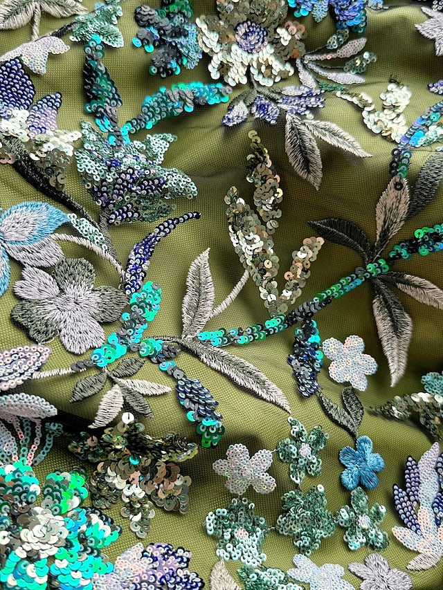 Satin Bride of A-Line Gown Floral the Evening Embroidered Mother