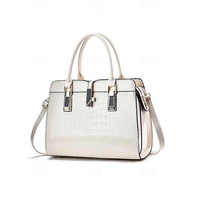 Faux - Croc Patent Women's Handbag Leather Burgundy