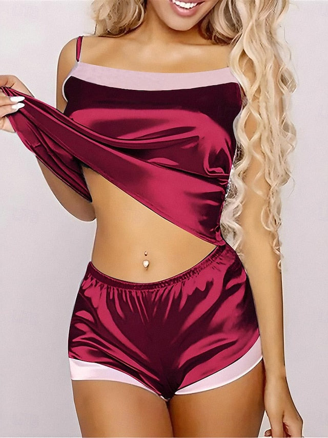 Women's Pajamas Pajama Top and Pant Sets Pure Color Fashion