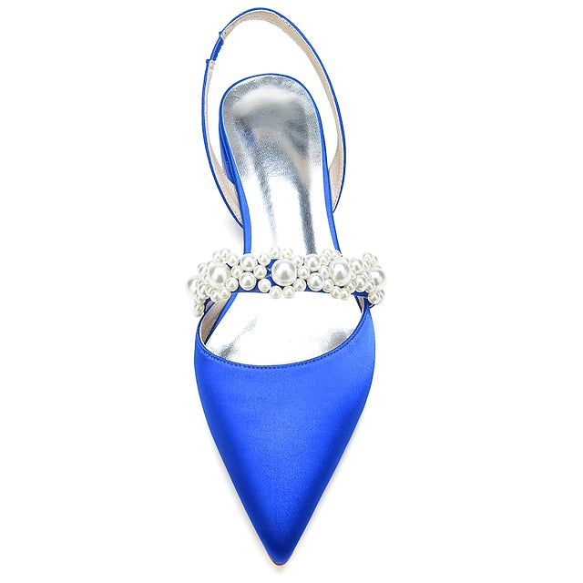 White Pearl Women's Satin with Elegant Shoes