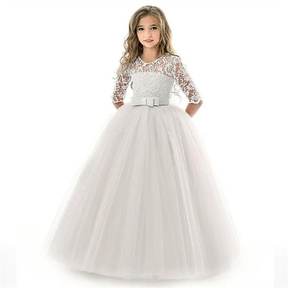Girls' Sleeve Wedding Girl Dress Flower Half Kids