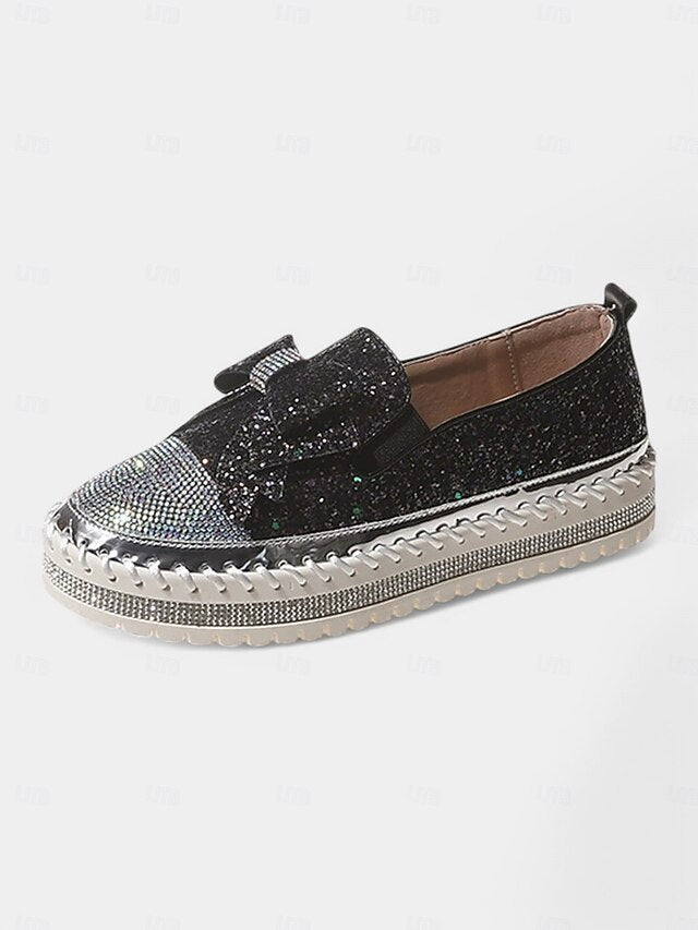 – Rhinestone Loafers Sparkling Glittery Women Slip-On for