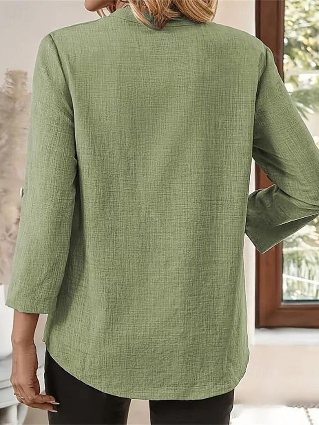 Women's Summer Tops Blouse Dressy Tops Solid Color Plain