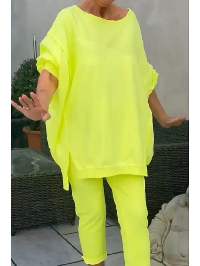 Women's Pants Sets Bolero Top Long Sleeve Crew Neck Plain