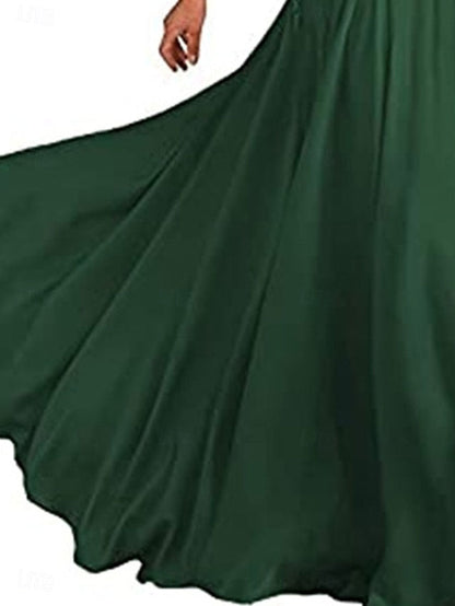 Neck Bride A-Line Elegant Simple Dress the V Floor of Mother