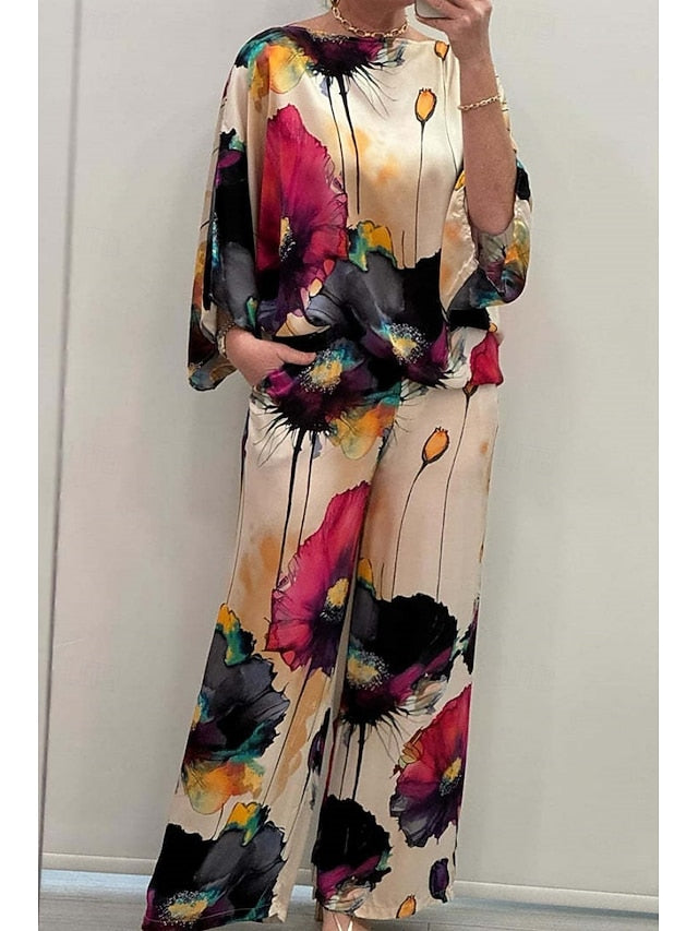 Women's 2 Pieces Vacation Streetwear Daily Pants Sets 3/4