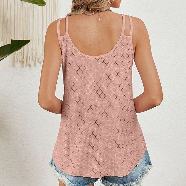 Women's T Shirt Backless Solid Color Classic Casual