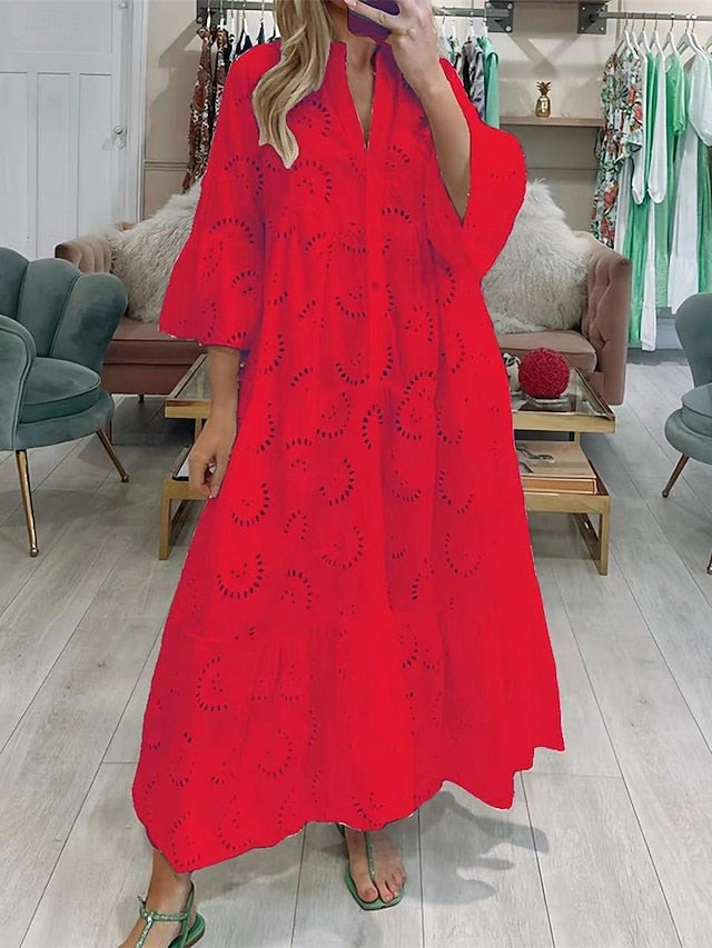 Women's Maxi Dress White Dress Lace Dress Boho Dress Casual