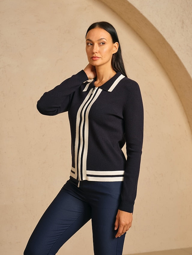 Women's Golf Jacket Black Long Sleeve Top Ladies Golf