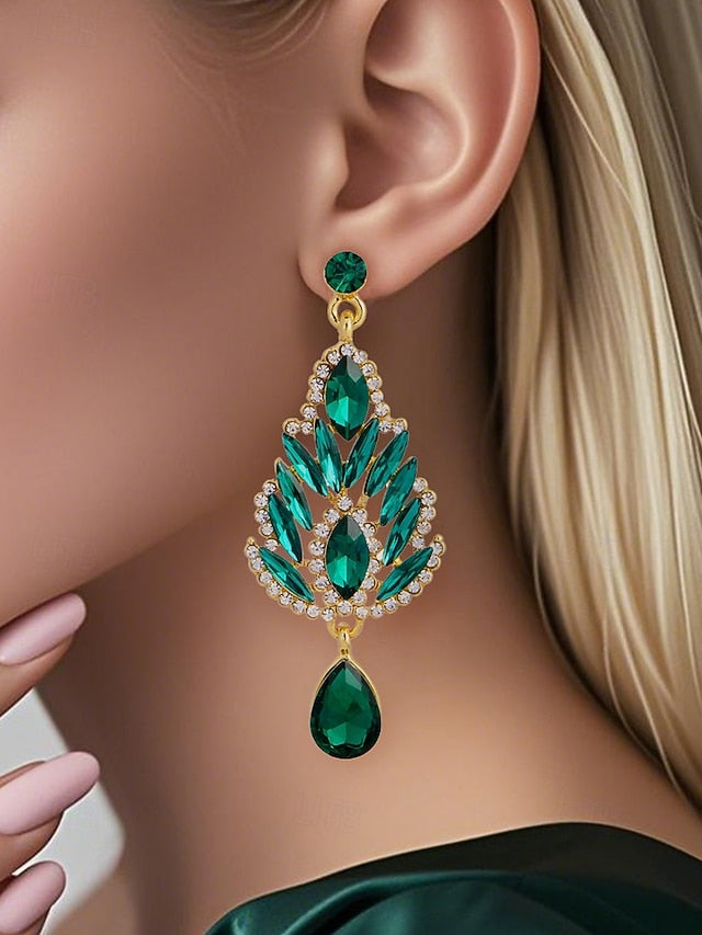 Women's Emerald – Green Crystal Earrings Drop