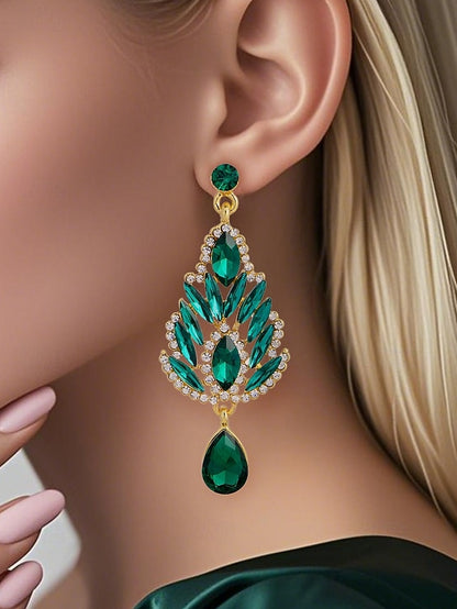 Women's Emerald – Green Crystal Earrings Drop