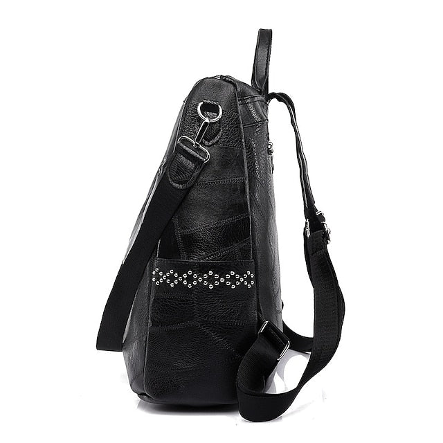 Large Backpack Women's - Leather Multi-Function Capacity