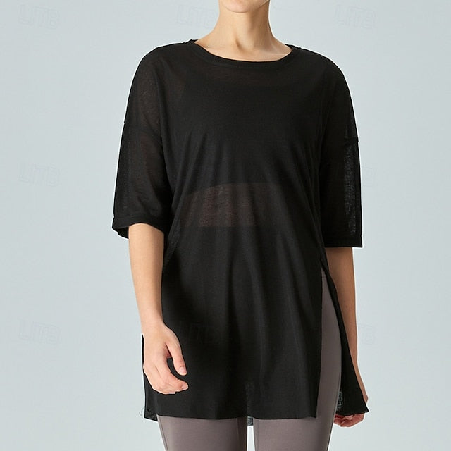 Women's Sports shirts pilates top Sports Top Crew Neckline