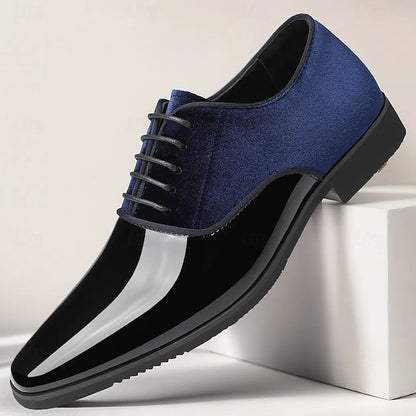 Velvet with and Shoes Glossy Blue Finish White Men's