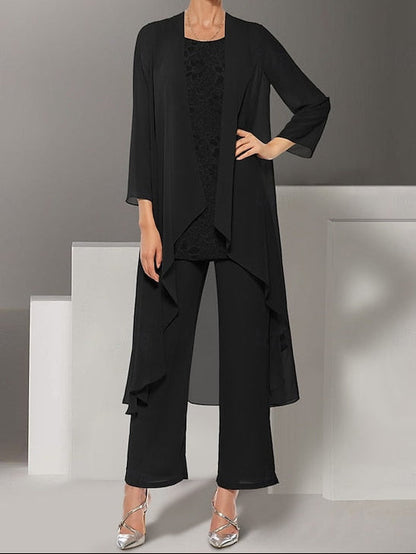 the Mother Dress Elegant Beach Wedding 3 Pantsuit of Piece Bride