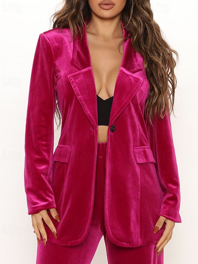 Women's Velvet Pants Sets Bolero Top Long Sleeve Shirt