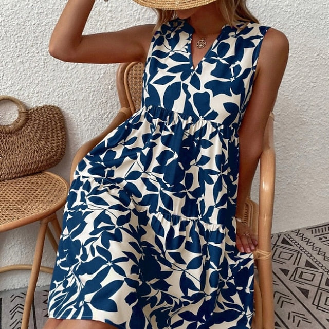 Women's Mini Dress Floral Dress Print Dress Classic Modern