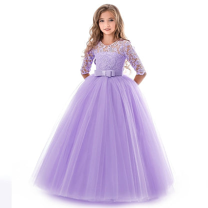 Girls' Sleeve Wedding Girl Dress Flower Half Kids