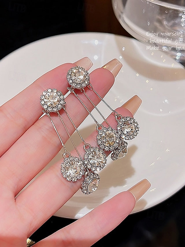 Dangle Sparkling Women Crystal Earrings for – Elegant