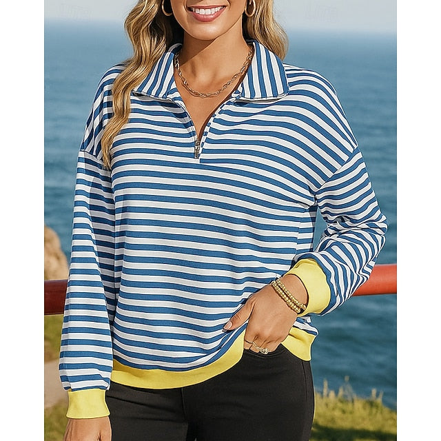 Christmas Women's Pullover Sweatshirt Casual Tops Quarter