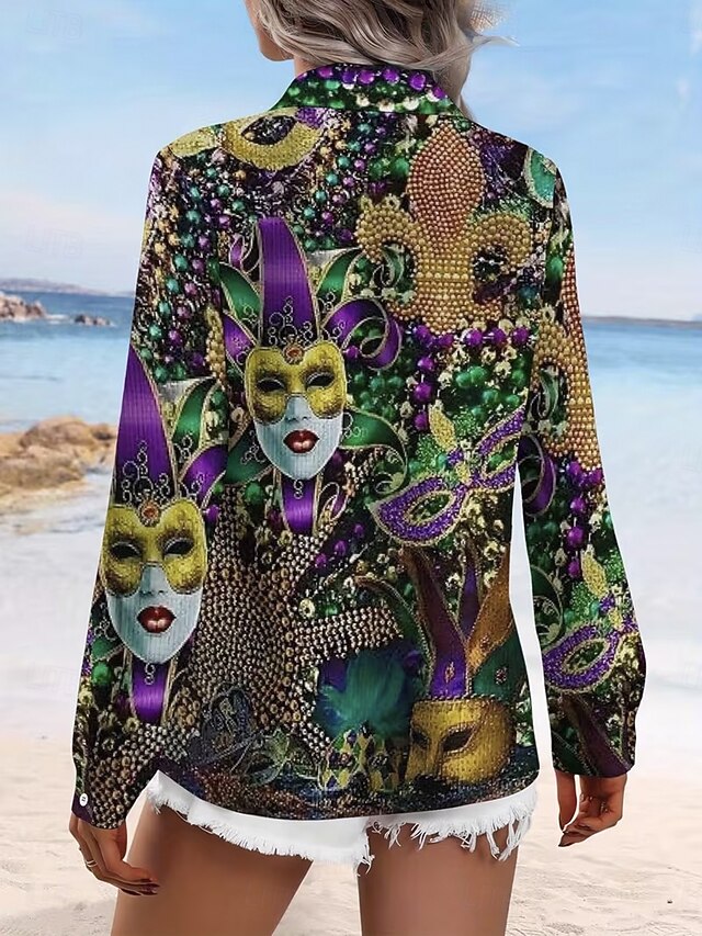 Carnival Women's Shirt Blouse Graphic Geometric Vintage