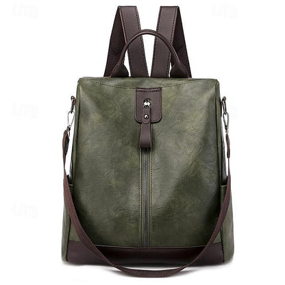 Convertible Backpack Faux Leather Caramel Purse Women's