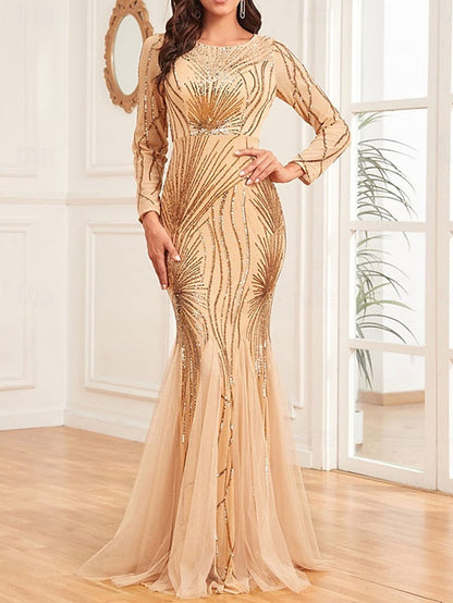 Mother of the Bride Dress Crew Floor Neck Elegant Party