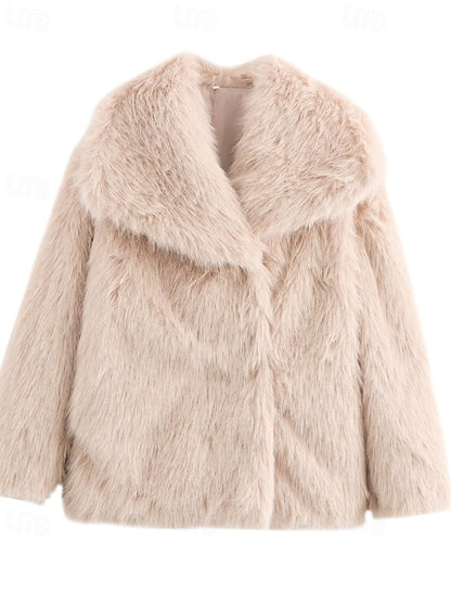 Women's Furs Fur Comfortable Coat Leathers Faux Warm