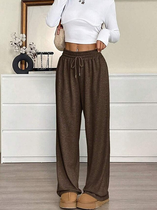 Women's Culottes Wide Leg Chinos Casual Long Medium Waist