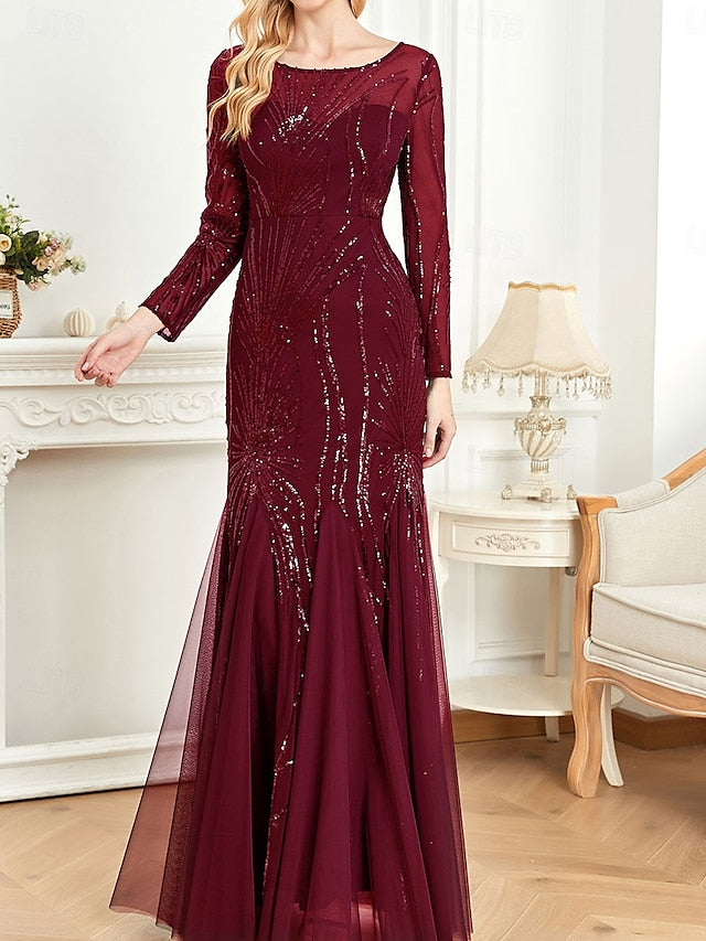 Crew the Party Floor Bride Dress of Mother Elegant Neck