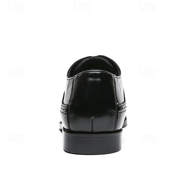 Faux Oxford Brogue Leather – Brown Men's Shoes Classic