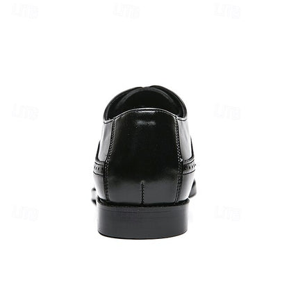 Faux Oxford Brogue Leather – Brown Men's Shoes Classic