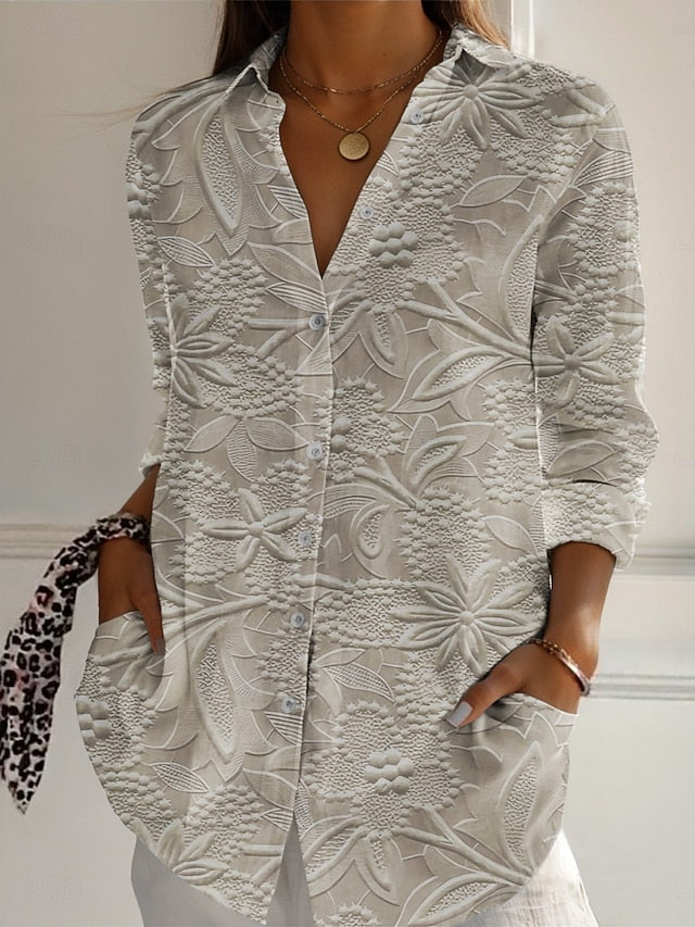 Women's Shirt Buttons Print Floral Active Daily Stylish
