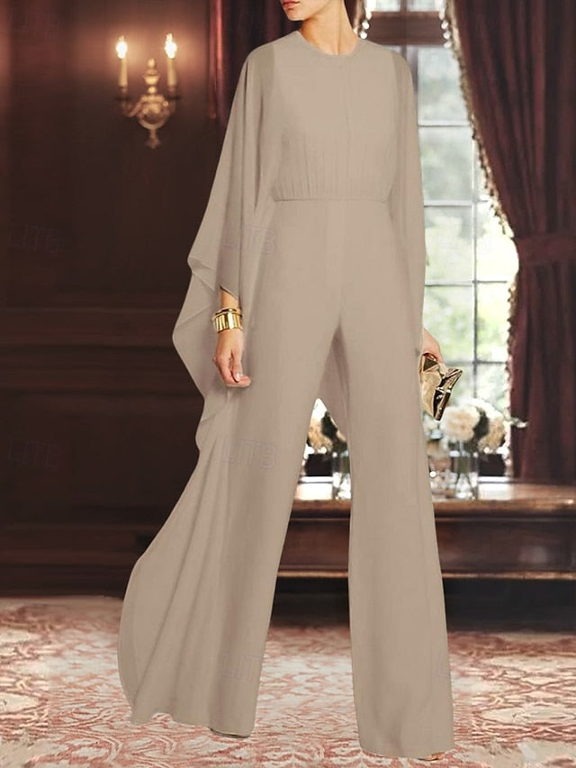 Elegant Simple Cape Dress Bride of the Jumpsuit Mother