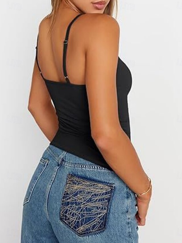 Women's Tank Top Sleeveless Shirt Tee Top Solid Color