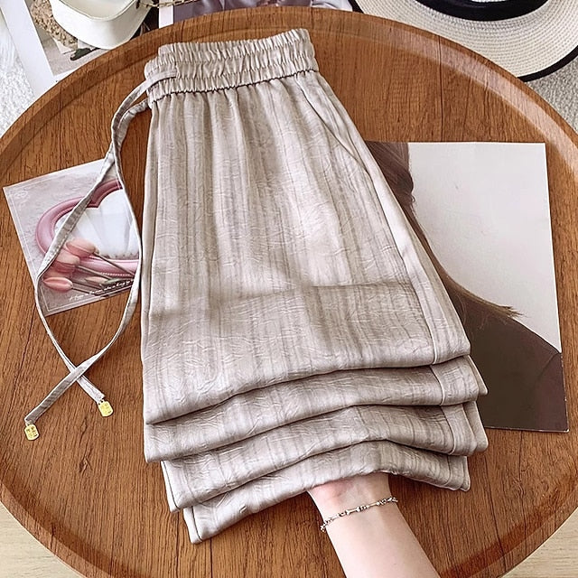 Women's Wide Leg Chinos Vacation Streetwear Basic Full