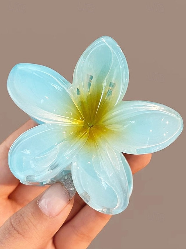 Hawaiian Clips Hair Plumeria Resin Tropical – Flower 6PCS