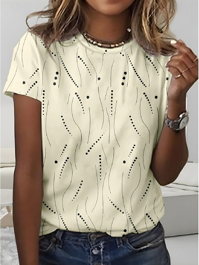 Women's T Shirt Print Striped Graphic Geometric Striped