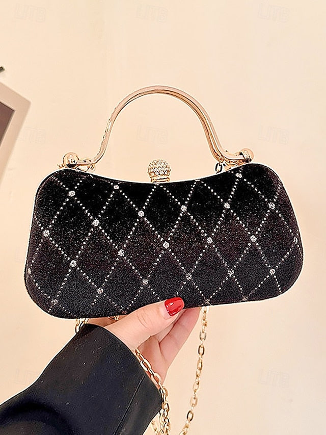 - Accents Quilted Diamond Velvet Women's Purse Evening with