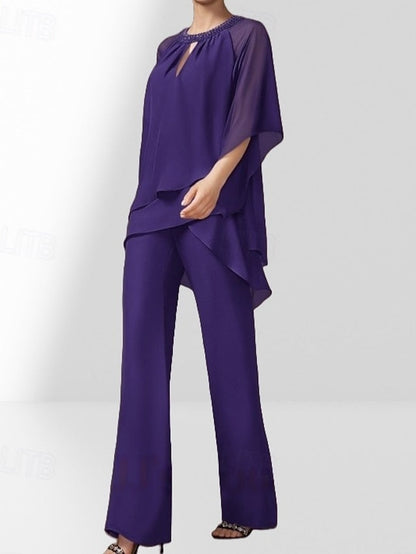 Two of Bride Dress Guest the Pantsuit Wedding Mother Piece