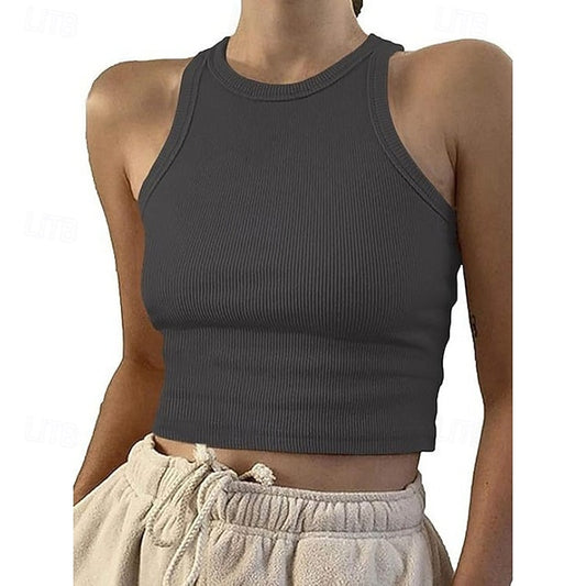 Women's T Shirt Tank Top Plain Classic Casual Sleeveless