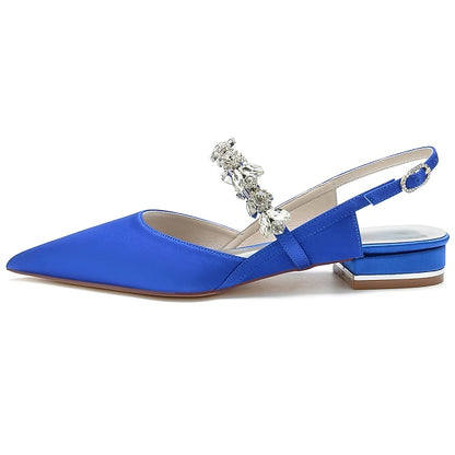 Heel Crystal Shoes Flat Women's Wedding Bridal