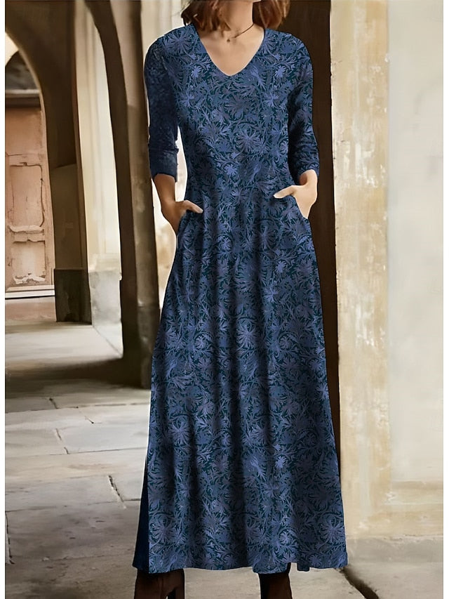 Women's Winter Dress T Shirt Dress Tee Dress Floral Tribal