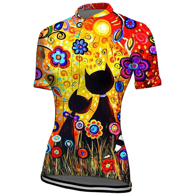 Women's Cycling Jersey Graphic Floral Botanical Short
