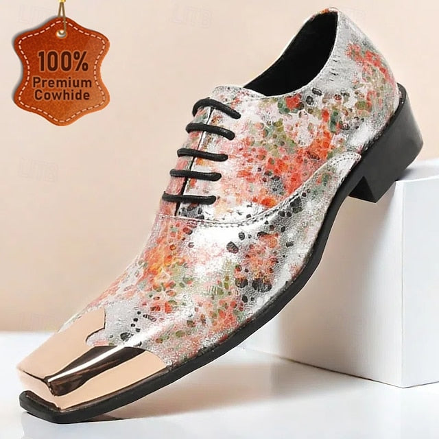 Printed – Shoes Oxford Men's Floral Patent Leather