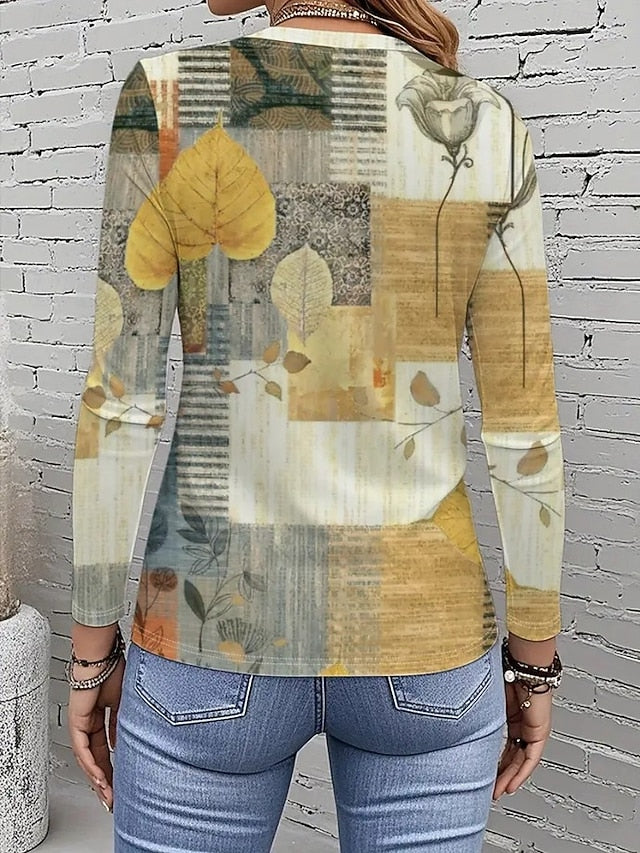 Women's T shirt Long Sleeve Crew Neck Long Sleeve Tunic