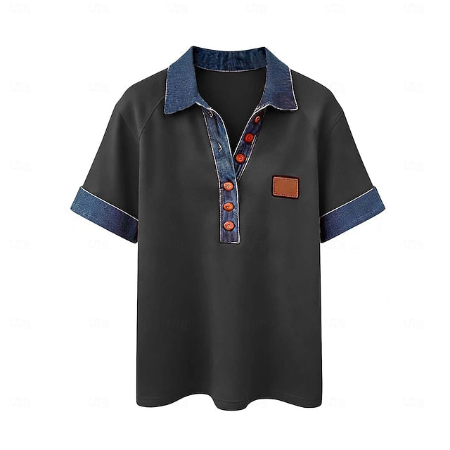 Women's Button Down Shirt Casual Shirt Blouse Buttons Solid