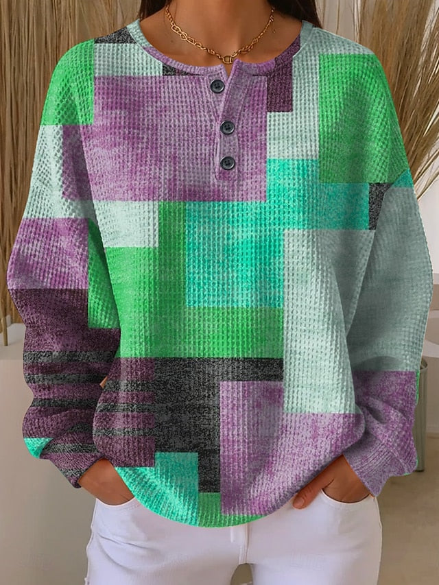 Women's Pullover Sweatshirt Graphic Geometric Fashion